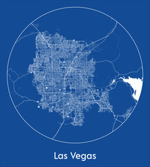 City Map Las Vegas United States North America blue print round Circle vector illustration