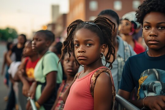 Fototapeta Handsome black girl in the street, candid street photography