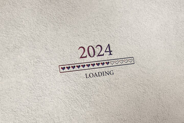 2024 loading stylish text illustration design