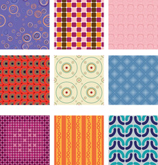 set of textile patterns 