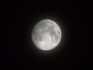 Naklejka na ściany i meble Waxing Moon Through Hazy Clouds