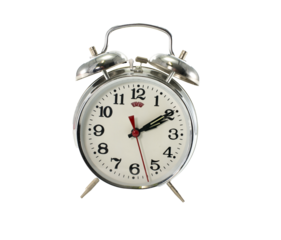 metal clock isolated on transparent background