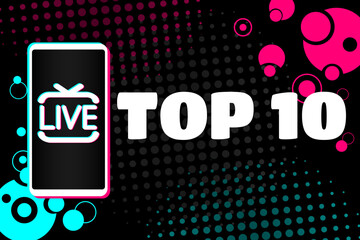 Banner - TOP 10 in the style of social networks. Top ten list.