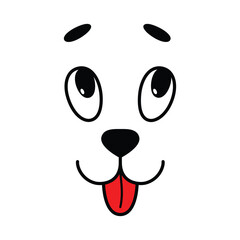 Cute smiling dog face. Vector illustration