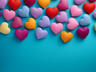 Love Hearts background for Valentines day -Color hearts design