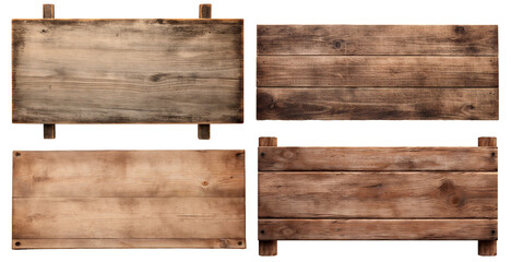 Naklejka premium Set of rustic wooden signs cut out