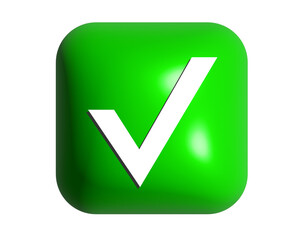 The green round corners check mark button icon