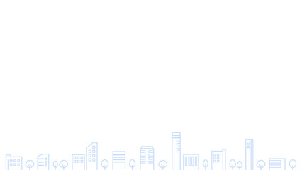 Obraz premium ビルの並ぶ街並みのラインのフレーム_16:9