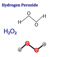 Hydrogen peroxide formula isolated on white background. Vector illustration.