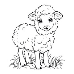Cute Sheep coloring book - coloring page for kids