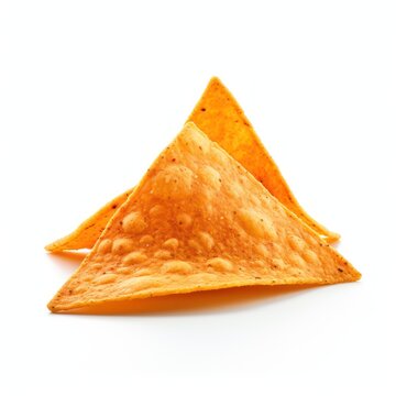 Dorito Chip on White Background Crispy Snack for a Tasty Treat