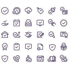  Approve Line Icons vector design