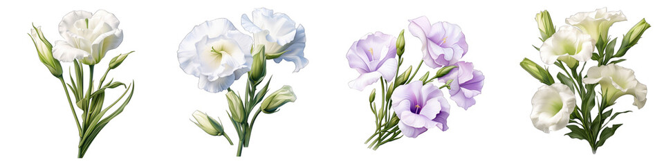 Lisianthus clipart collection, vector, icons isolated on transparent background