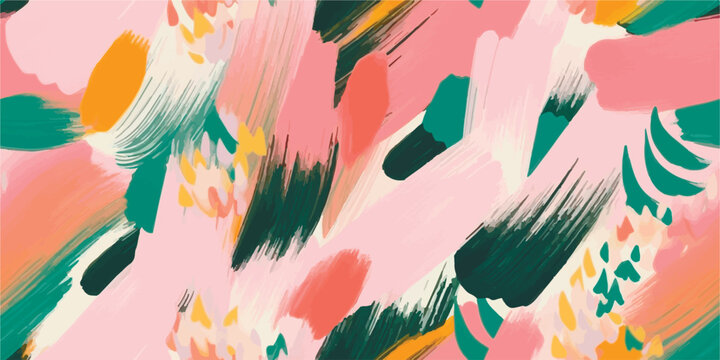 Hand Drawn Abstract Mixed Brushstrokes Seamless Pattern. brush texture pattern for wallpaper or fabric print.