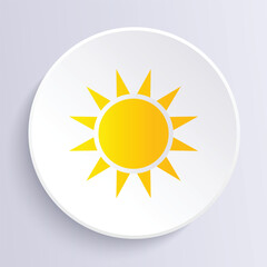 Sun Icon. Yellow Vector Illustration
