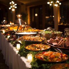 Buffet service for any festive event, party or wedding reception