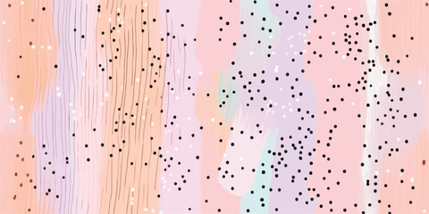 Vector seamless creative pattern with hand draw abstract composition in modern style. Seamless pattern for printing brochure, poster, party, summer print, textile design, card. Scandinavian style.