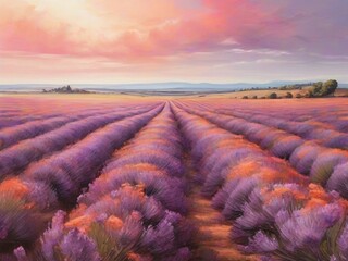 lavender field at sunset