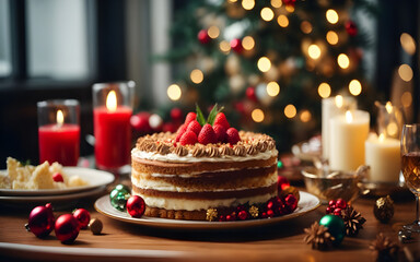 Christmas cake for party.