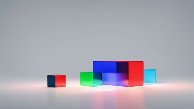 abstract colorful cubes background A basic RGB image with  rectangles of different colors 