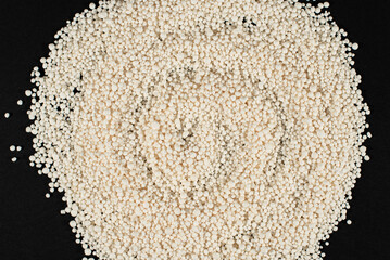 Granulated mineral fertilizers on a dark background