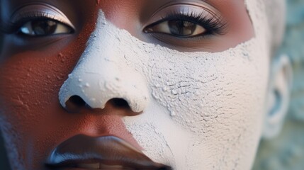 A beautiful woman with dark skin and part of the skin of a light-colored . The concept of vitiligo  - obrazy, fototapety, plakaty