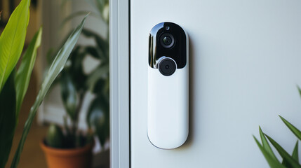 modern smart doorbell , sleek design and high-tech feature