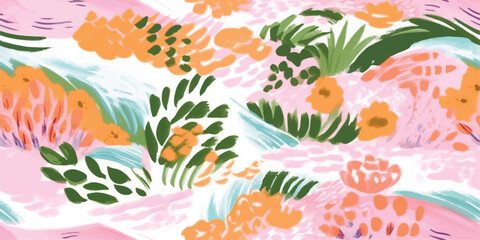 Fototapeta premium Floral seamless patterns. Vector design for paper, cover, fabric, interior decor and other users