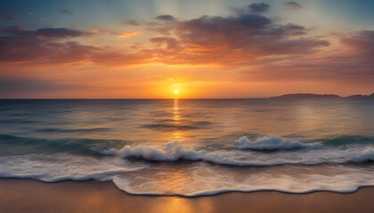Sunrise over the sea. Panorama