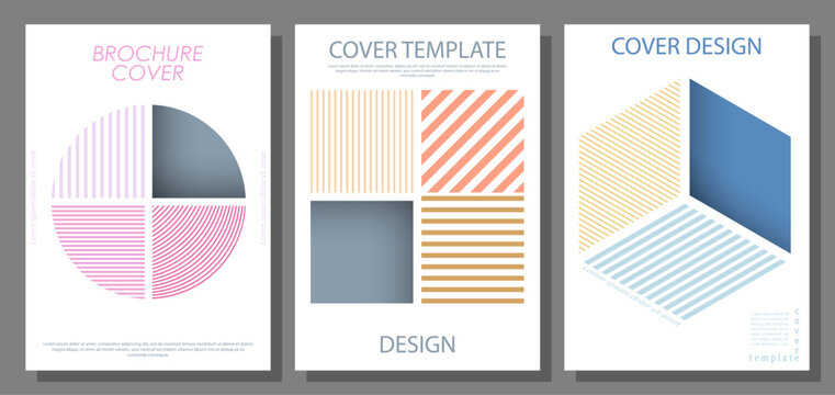 Geometric composition. A set of layouts for the design of banners, posters and posters. Template for book covers, brochures, booklets and catalogs. An idea for creative design