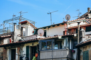 Old city center of Ventimiglia in Italy
