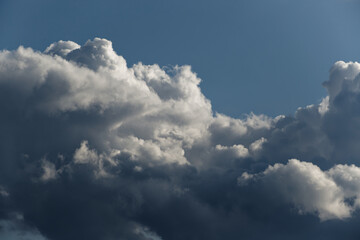 Cumulus clouds in the blue sky