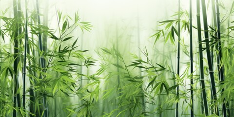 Endless Green Fresh Spring Bamboo Background