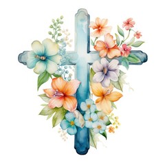 Faith and Nature Flower Cross in Blossom Colors