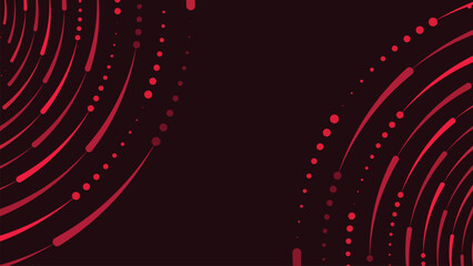 Abstarct spiral dotted vortex round symbol background in dark red color.