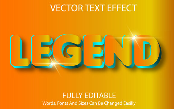 Free vector editable text effect comic font style, legend