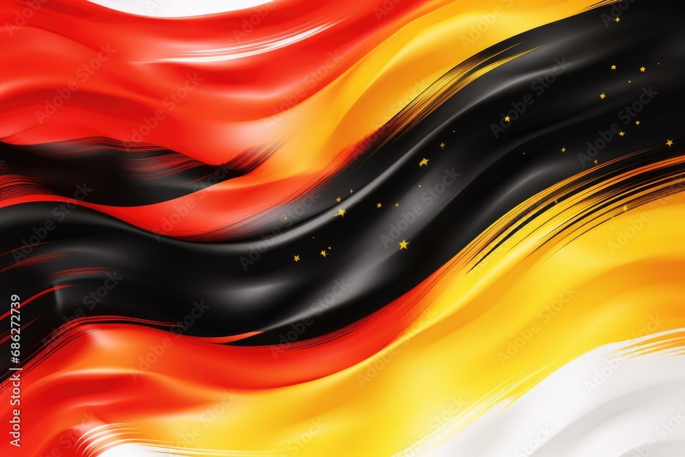 Poster A vibrant wavy background featuring black, yellow, and red colors. This versatile image can be used in various design projects to add a dynamic and energetic touch.