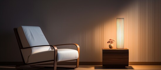 Modern bedroom chair with built in lamp