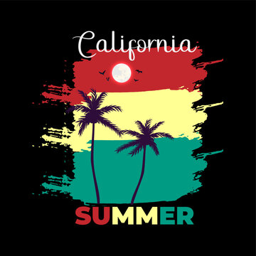Summer t shirt design summer vibes California summer t shirt