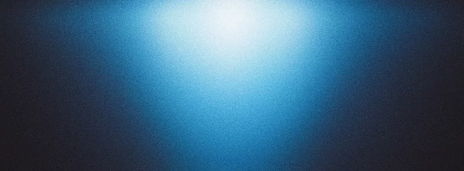 Foto auf Acrylglas Blue gradient background grainy glowing blue light on dark backdrop noise texture effect banner header design © Enso