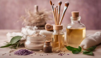 Obraz na płótnie Canvas image of homemade cosmetics ingredients. aroma theme