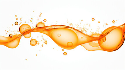 transparent orange water bubbles against a white background graphic element or symbol for...