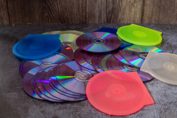 old cd compact disc with soft light and vintage look