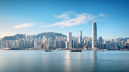 Naklejka premium Hong Kong's Victoria Harbour