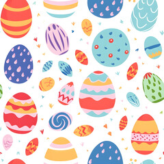 Easter egg seamless pattern background.