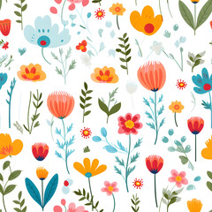 Flower seamless pattern. Flora background.