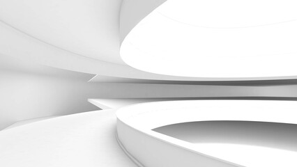 Abstract background white arch structure,curved structure,3d rendering