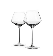 Two stylish clean glasses isolated on white