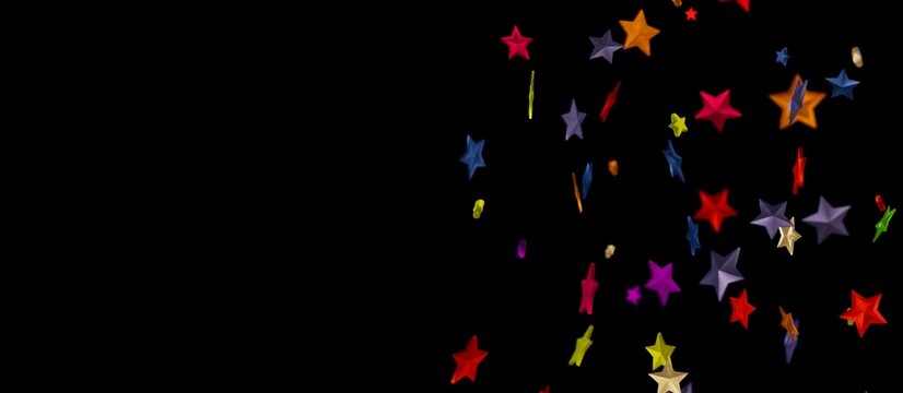 Stars - stars background, sparkle lights confetti falling. magic shining Flying christmas stars on night  - colourful