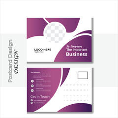 Creative business postcard template. amazing and modern postcard design, stylish corporate postcard design layout vector.